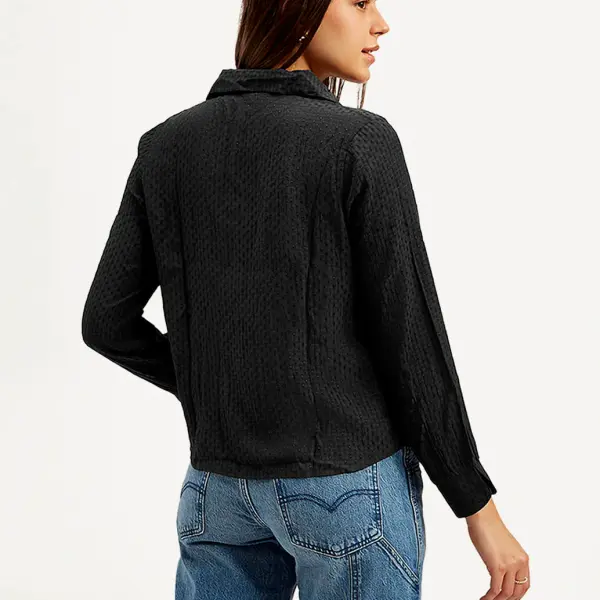 Women's Textured Spread Collar Shirt