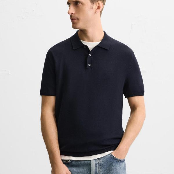 VISCOSE BLEND KNITTED POLO SHIRT