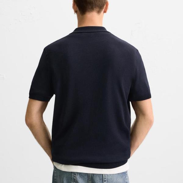 VISCOSE BLEND KNITTED POLO SHIRT