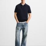 VISCOSE BLEND KNITTED POLO SHIRT