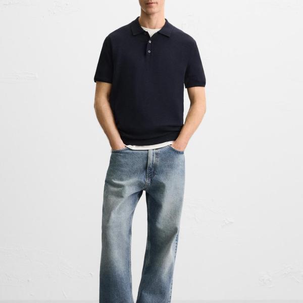 VISCOSE BLEND KNITTED POLO SHIRT