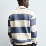 CONTRAST COLLAR POLO SWEATSHIRT