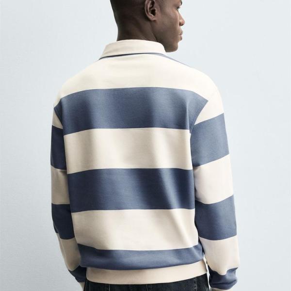 CONTRAST COLLAR POLO SWEATSHIRT