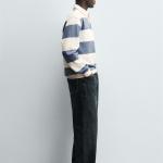 CONTRAST COLLAR POLO SWEATSHIRT