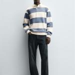 CONTRAST COLLAR POLO SWEATSHIRT