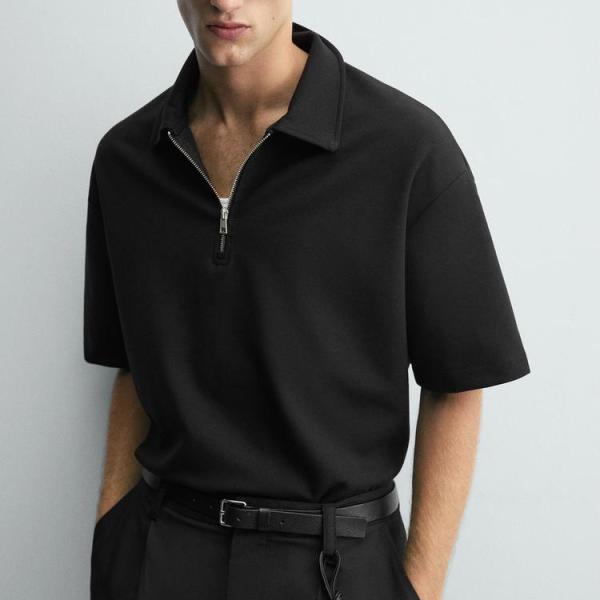 INTERLOCK ZIP-UP POLO SHIRT
