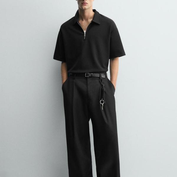 INTERLOCK ZIP-UP POLO SHIRT