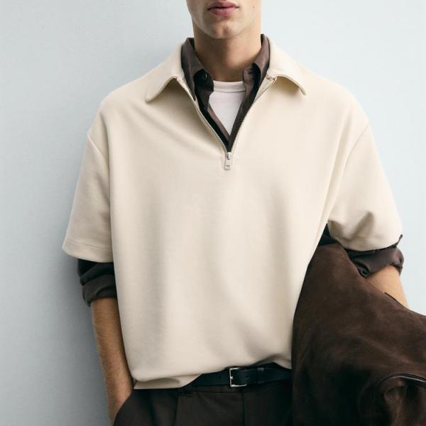 INTERLOCK ZIP-UP POLO SHIRT