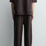 INTERLOCK PLEATED LABEL TROUSERS