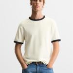 BASIC CONTRAST RIB T-SHIRT
