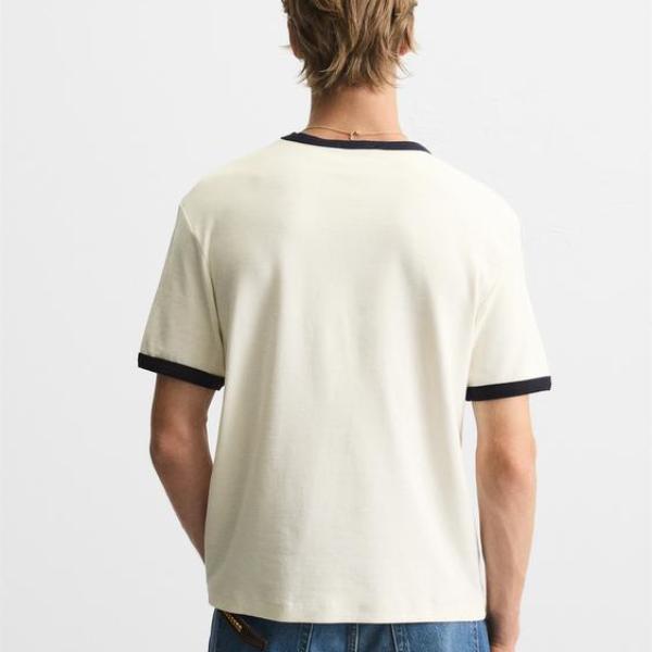 BASIC CONTRAST RIB T-SHIRT