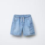 LOOSE-FITTING DENIM BERMUDA SHORTS