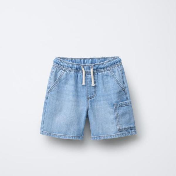 LOOSE-FITTING DENIM BERMUDA SHORTS