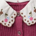 CARDIGAN WITH EMBROIDERED COLLAR