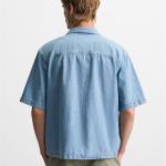 CONTRAST EMBROIDERY DENIM SHIRT