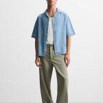 CONTRAST EMBROIDERY DENIM SHIRT