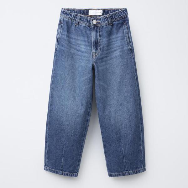 BALLOON JEANS WITH ELASTIC TRIM