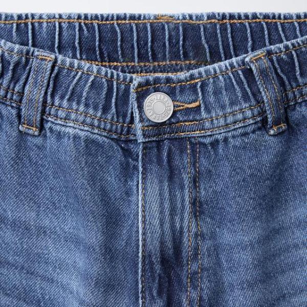 BALLOON JEANS WITH ELASTIC TRIM