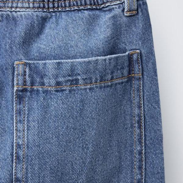BALLOON JEANS WITH ELASTIC TRIM