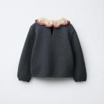 KNIT SWEATER WITH CROCHET COLLAR