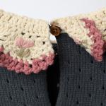 KNIT SWEATER WITH CROCHET COLLAR