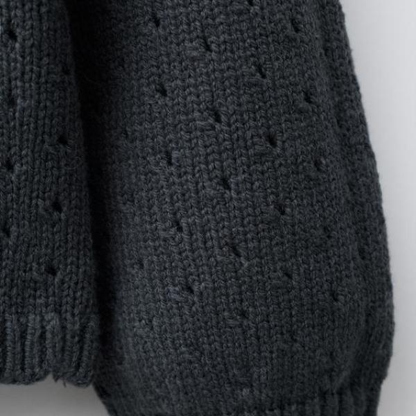 KNIT SWEATER WITH CROCHET COLLAR