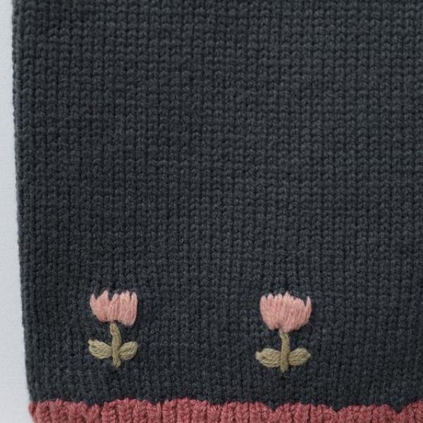 EMBROIDERED FLORAL KNIT CULOTTES