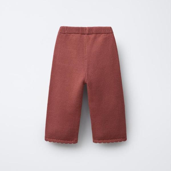 EMBROIDERED FLORAL KNIT TROUSERS