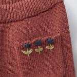 EMBROIDERED FLORAL KNIT TROUSERS