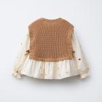 FLORAL EMBROIDERY SHIRT WITH KNITTED VEST