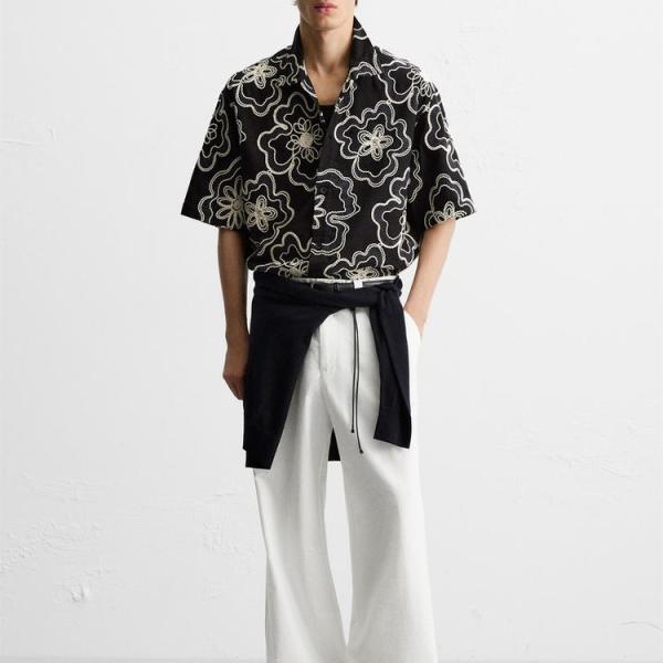 TEXTURED EMBROIDERY SHIRT