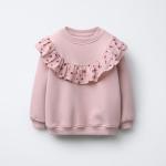 FLORAL RUFFLE SWEATSHIRT