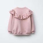 FLORAL RUFFLE SWEATSHIRT