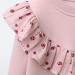 FLORAL RUFFLE SWEATSHIRT