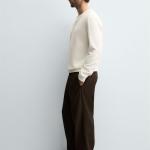 RIBBED BUTTON-NECK T-SHIRT