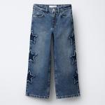 WIDE-LEG JEANS WITH STAR PATCHES