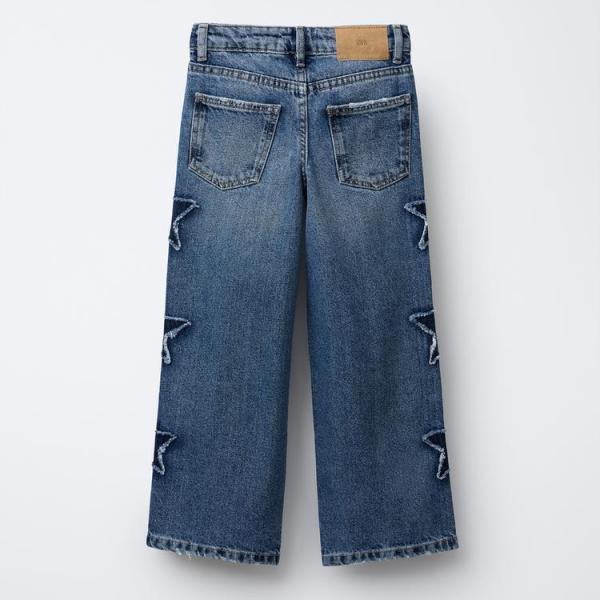 WIDE-LEG JEANS WITH STAR PATCHES