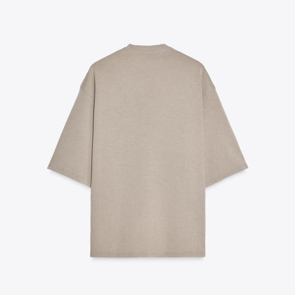 WASHED EFFECT INTERLOCK T-SHIRT