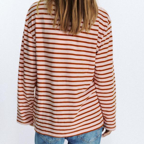 SLUB STRIPED COTTON T-SHIRT