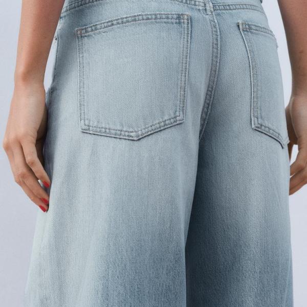TRF WIDE-LEG HIGH-WAIST JEANS WITH WRAPAROUND WAIST