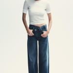 TRF WIDE-LEG HIGH-WAIST JEANS WITH CROSSOVER WAIST