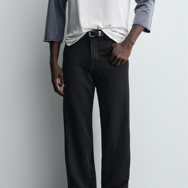LIGHTWEIGHT LOOSE WIDE-LEG JEANS