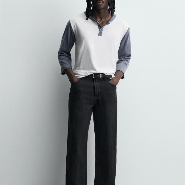 LIGHTWEIGHT LOOSE WIDE-LEG JEANS
