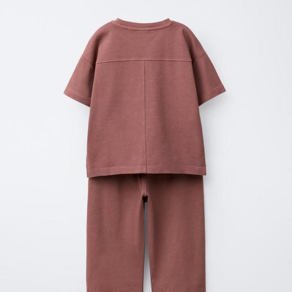 PLAIN T-SHIRT AND WIDE-LEG TROUSERS SET