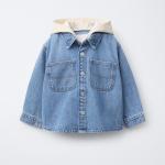 DENIM OVERSHIRT WITH DETACHABLE HOOD