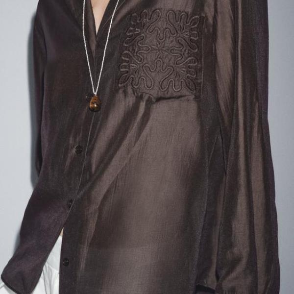 ZW COLLECTION EMBROIDERED POCKET SHIRT