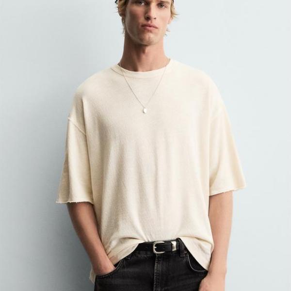 WASHED PRINTED KNIT T-SHIRT