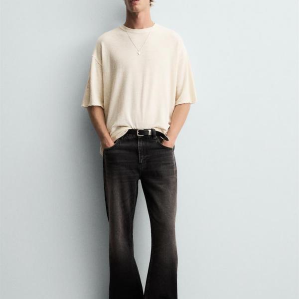 WASHED PRINTED KNIT T-SHIRT