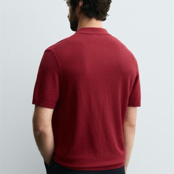 TEXTURED KNIT POLO SHIRT