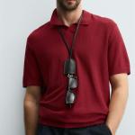 TEXTURED KNIT POLO SHIRT